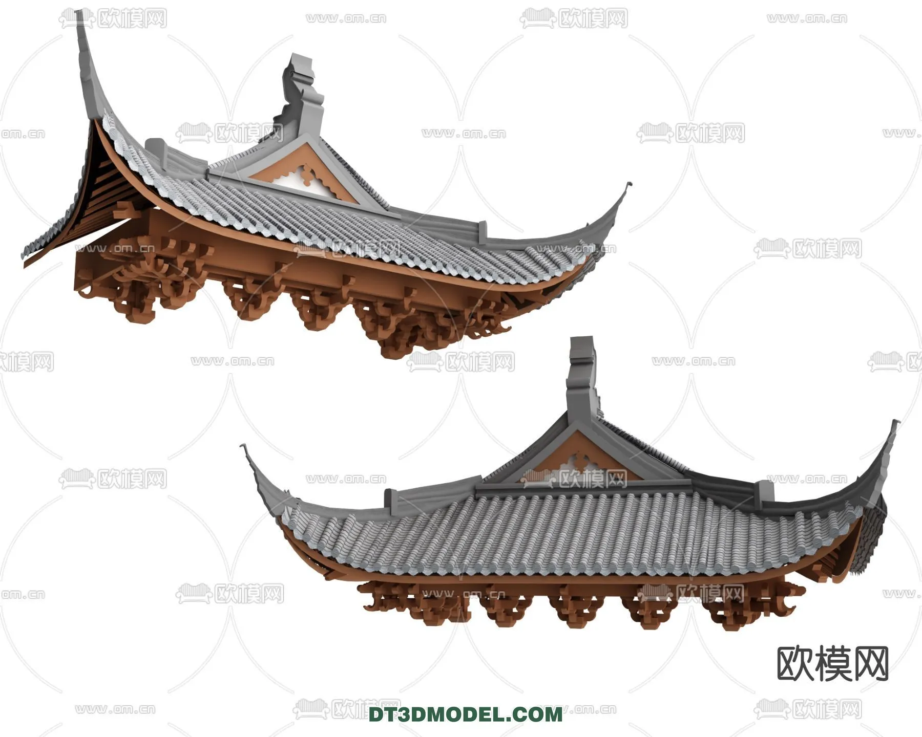 Tile Roof 3D Models - Chinese Style - 016
