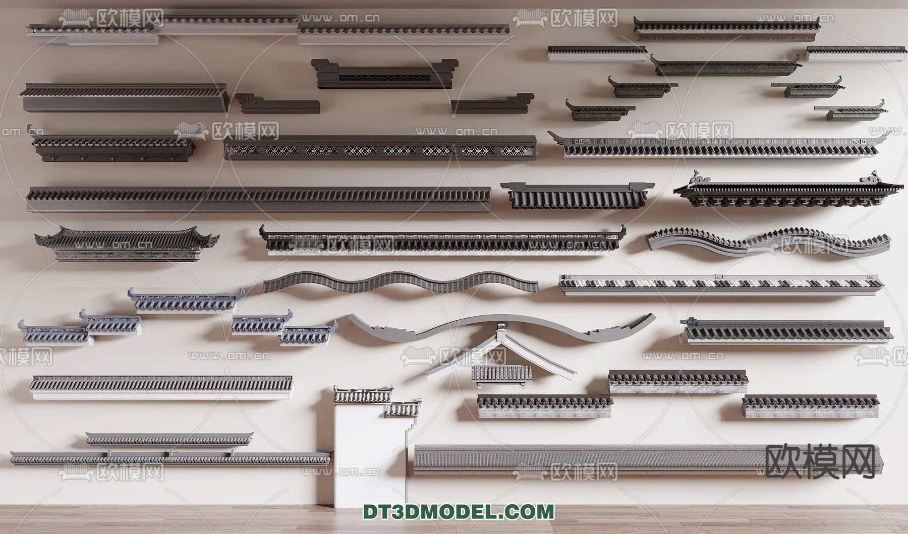 Tile Roof 3D Models - Chinese Style - 020