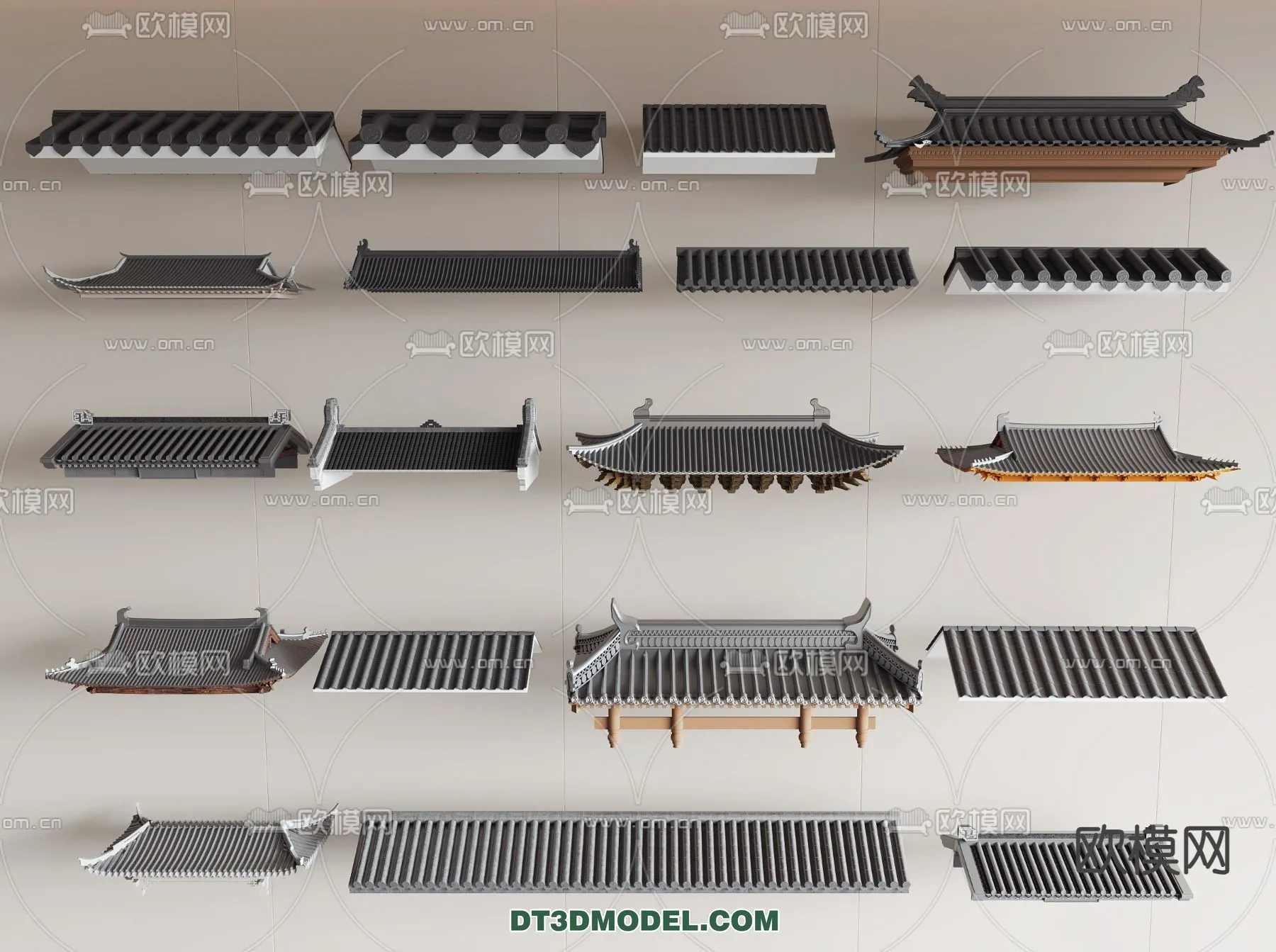 Tile Roof 3D Models - Chinese Style - 024