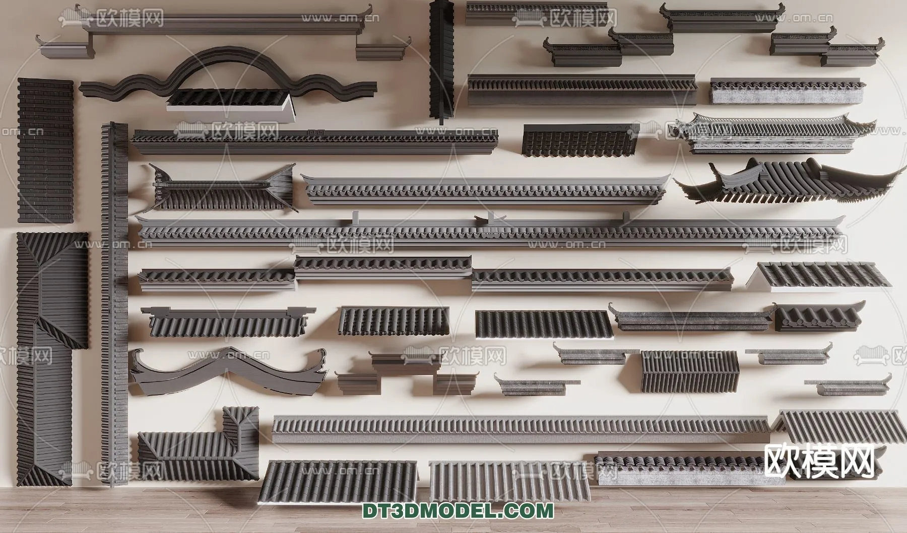 Tile Roof 3D Models - Chinese Style - 027