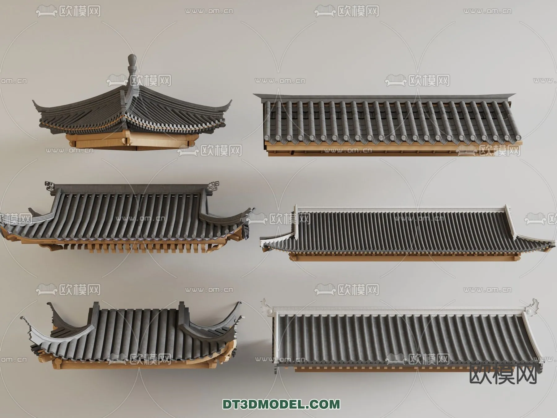 Tile Roof 3D Models - Chinese Style - 032