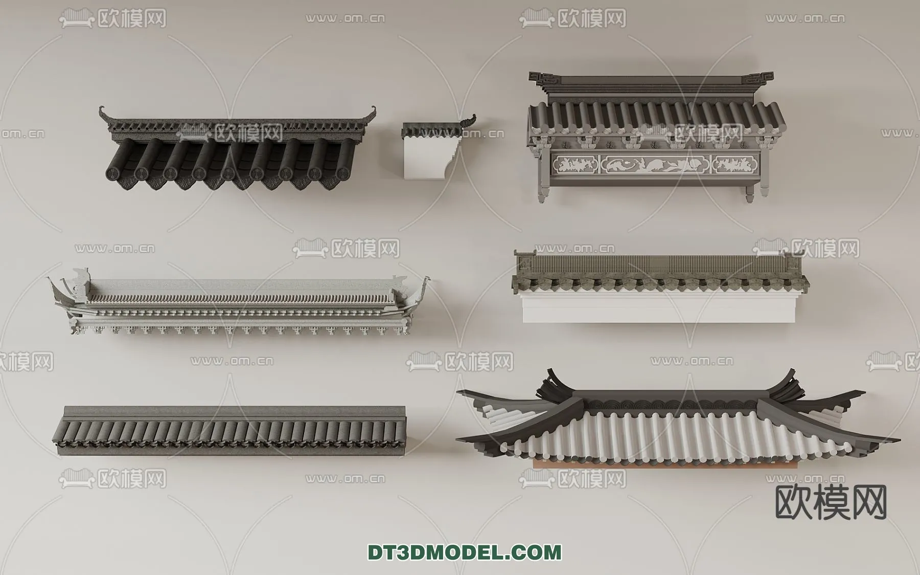 Tile Roof 3D Models - Chinese Style - 036