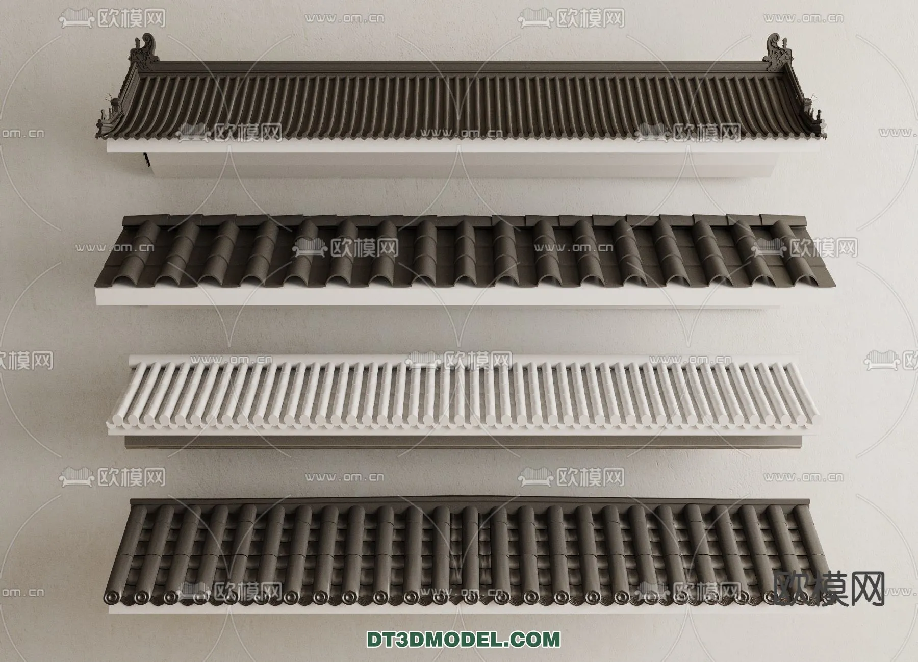 Tile Roof 3D Models - Chinese Style - 040