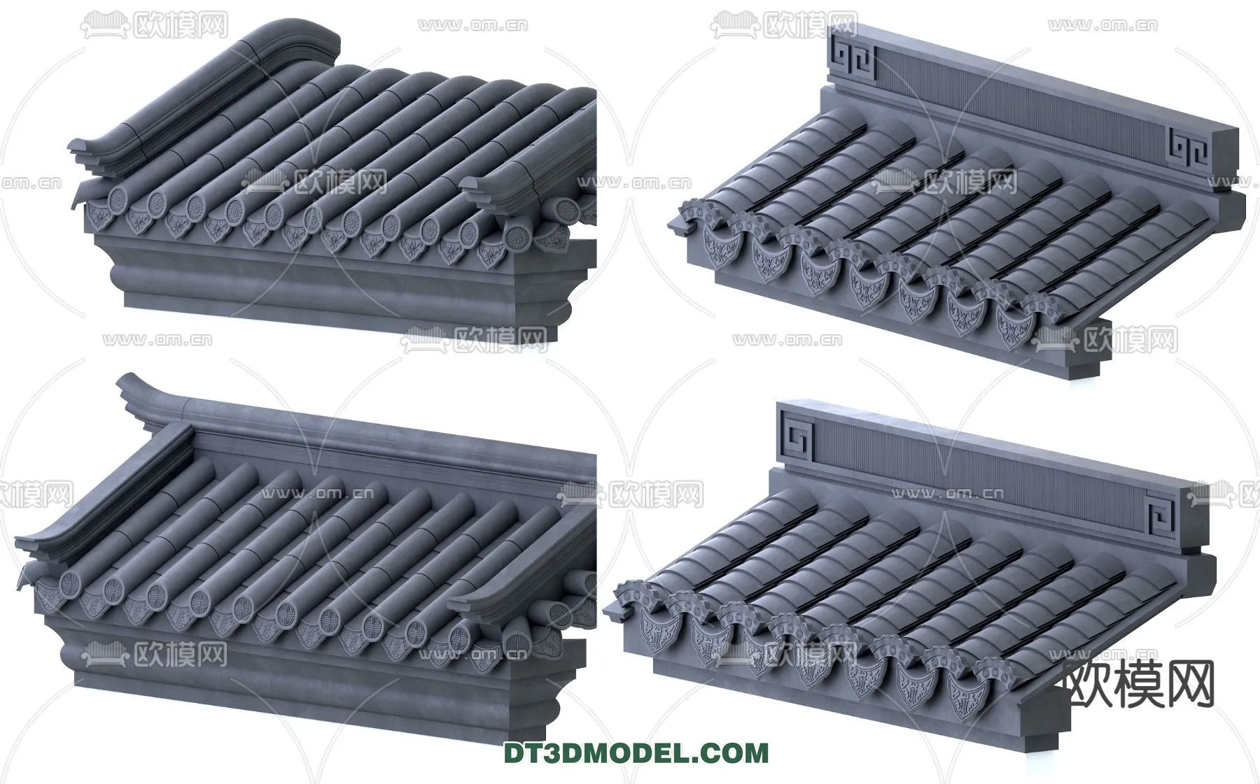 Tile Roof 3D Models - Chinese Style - 042