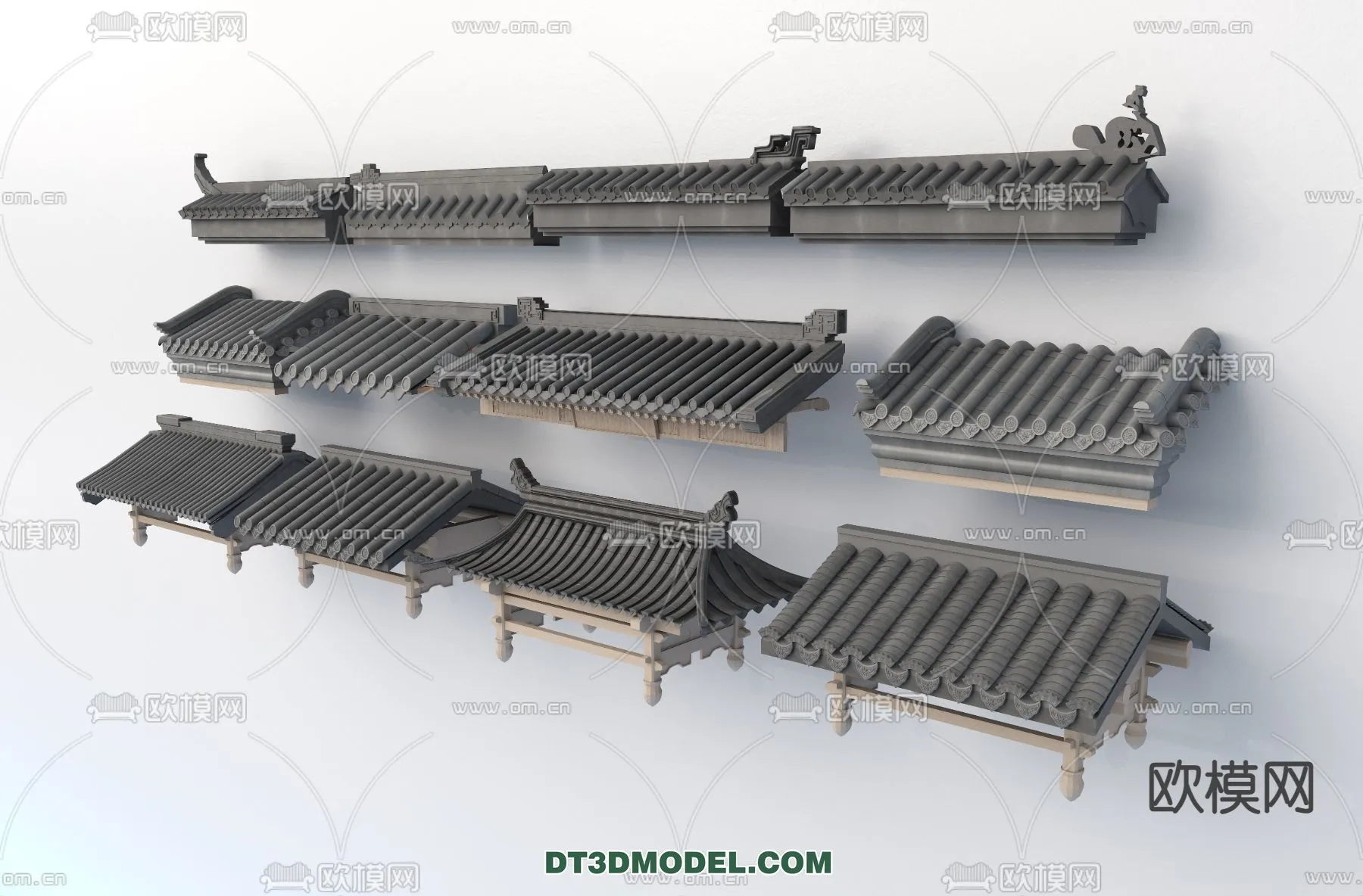Tile Roof 3D Models - Chinese Style - 050