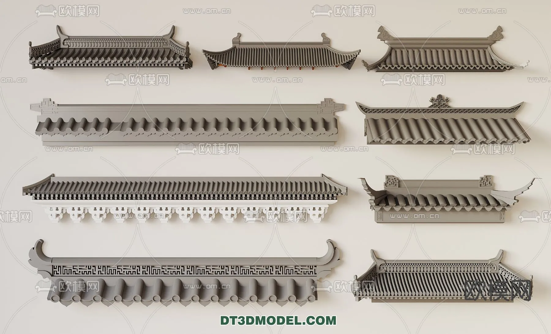 Tile Roof 3D Models - Chinese Style - 052