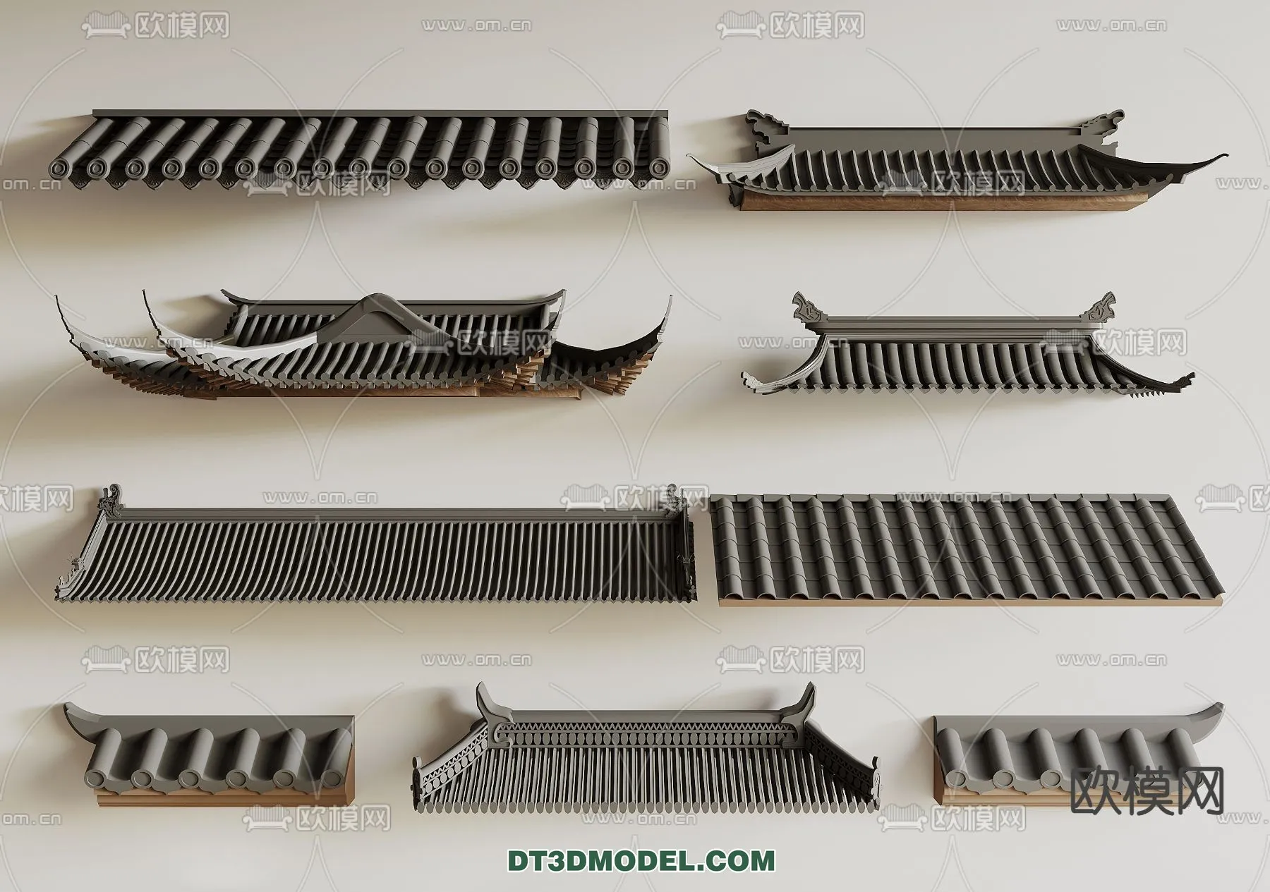 Tile Roof 3D Models - Chinese Style - 054