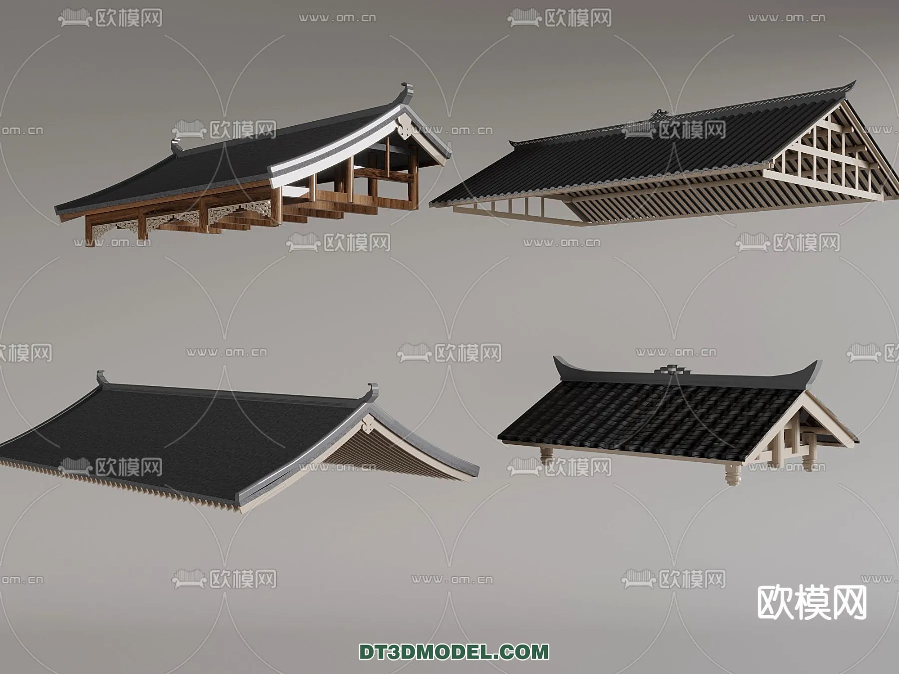 Tile Roof 3D Models - Chinese Style - 062