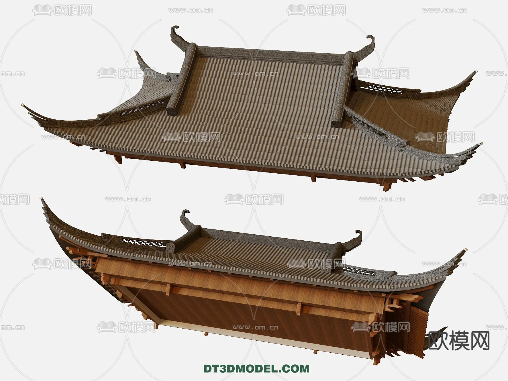 Tile Roof 3D Models - Chinese Style - 065