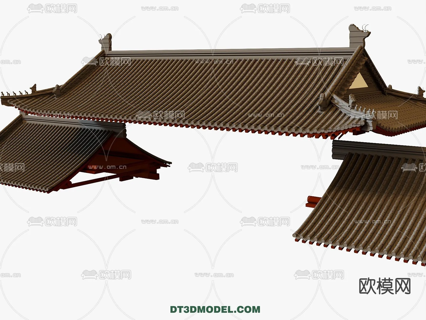 Tile Roof 3D Models - Chinese Style - 066