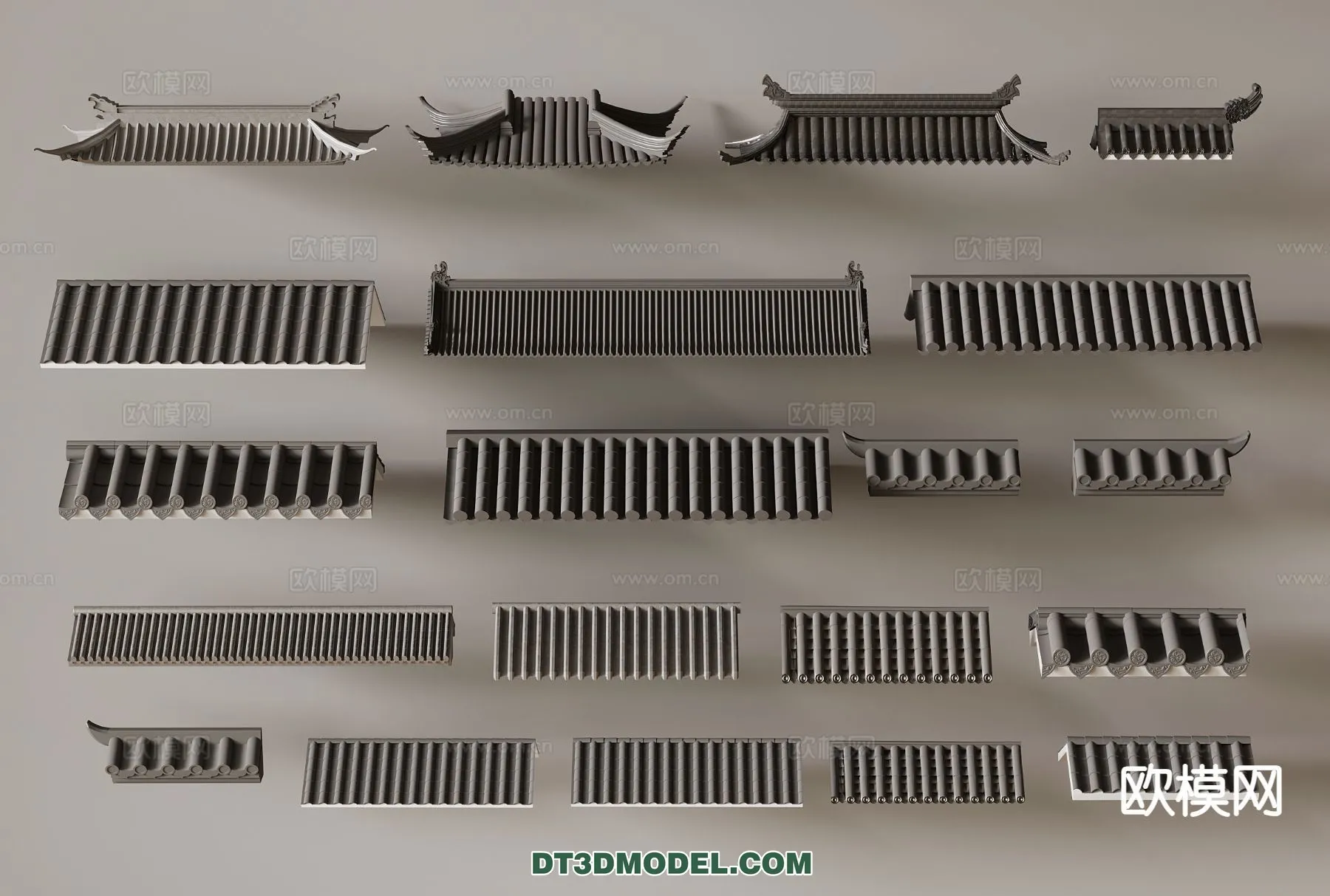 Tile Roof 3D Models - Chinese Style - 067