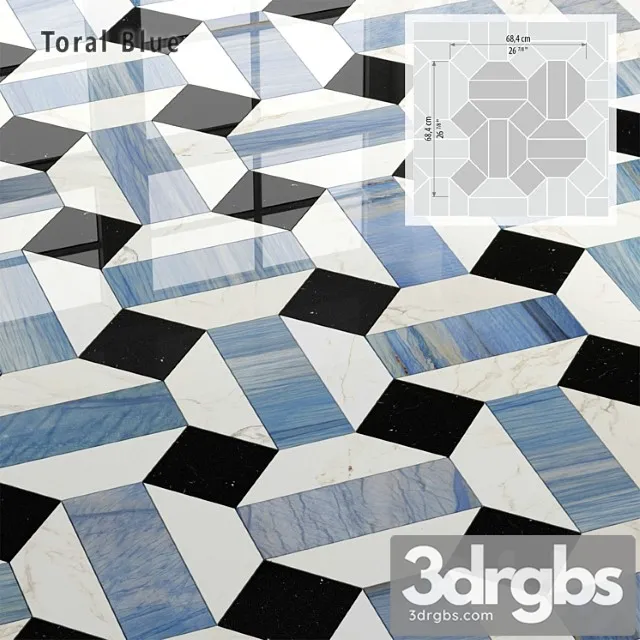 Tile Sicis Sicistone Toral Blue 1 3D Model Free