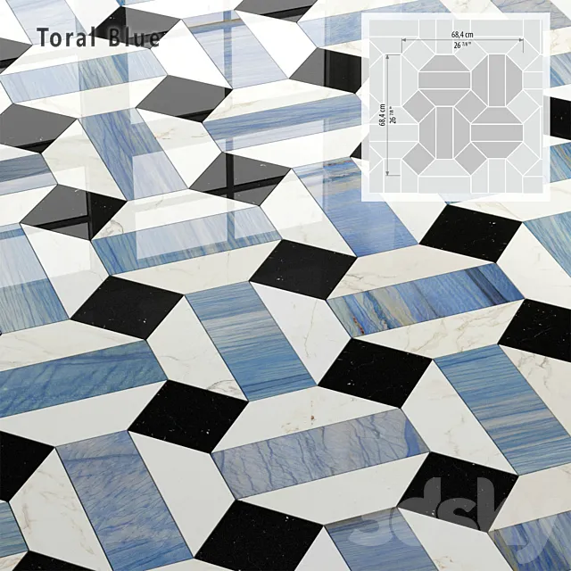 Tile Sicis SiciStone Toral Blue 3D Model