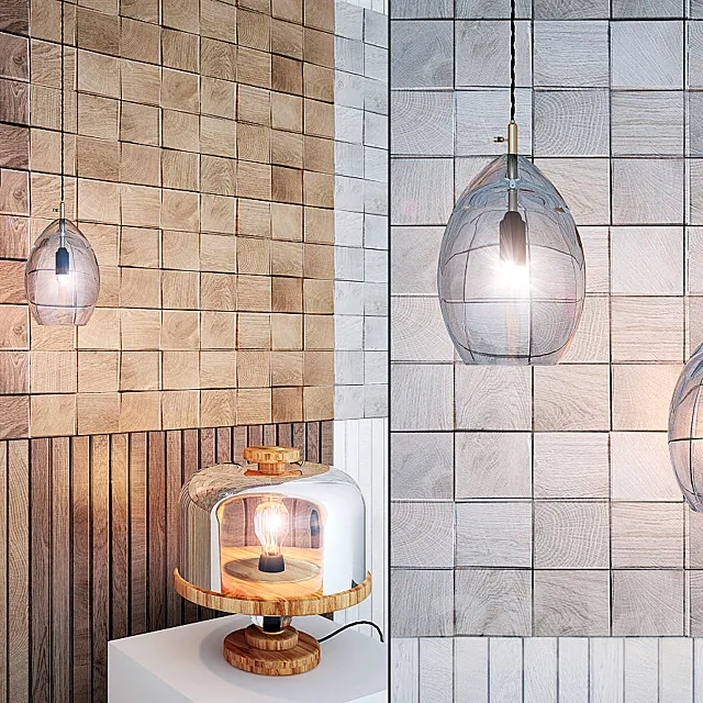 Tile taco oxford natural and 2 lamp Unika 3D Model