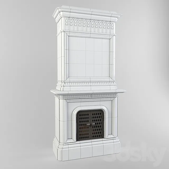 Tiled stove - fireplace Stockholm 3DModel