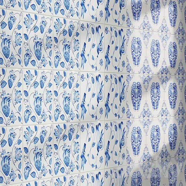 Tiles Collection Blue Russian by Daria Vasilkova 3D Model