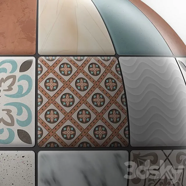 Tiles Materials Moroccan Mosaic Tile 3D Model