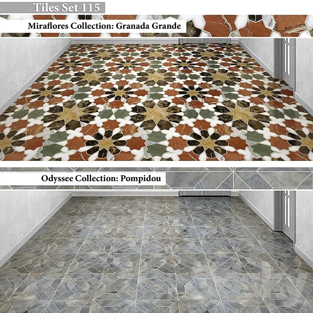 Tiles set 115 3D Model