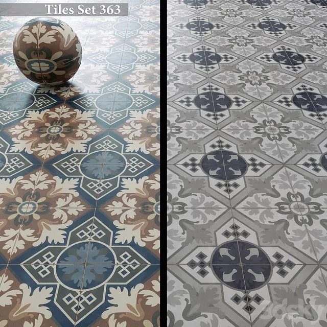 Tiles set 363 3D Model