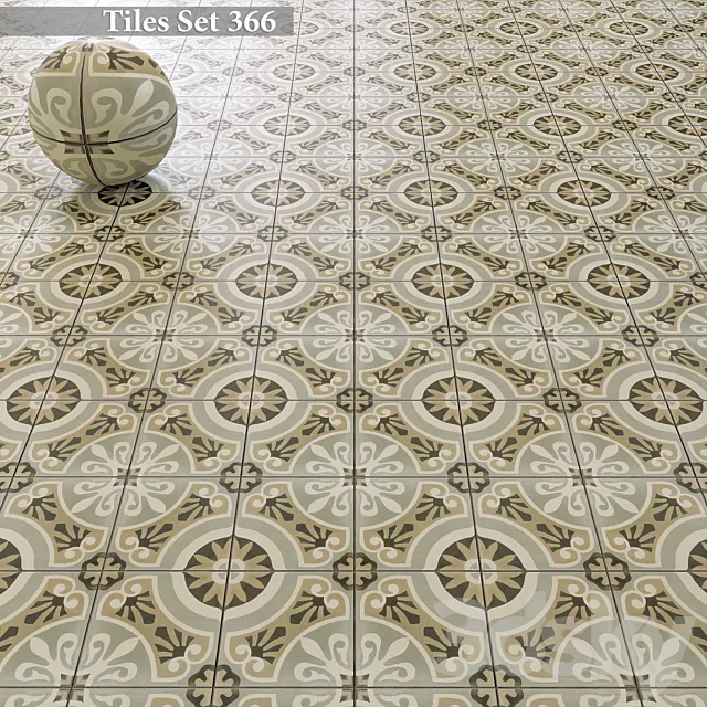 Tiles set 366 3D Model