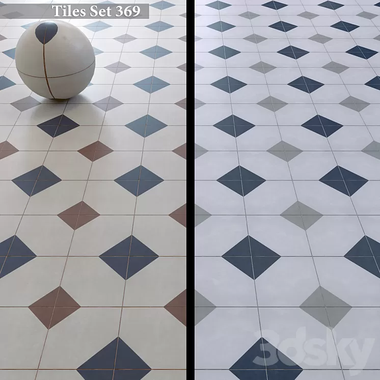 Tiles set 369 3D Model