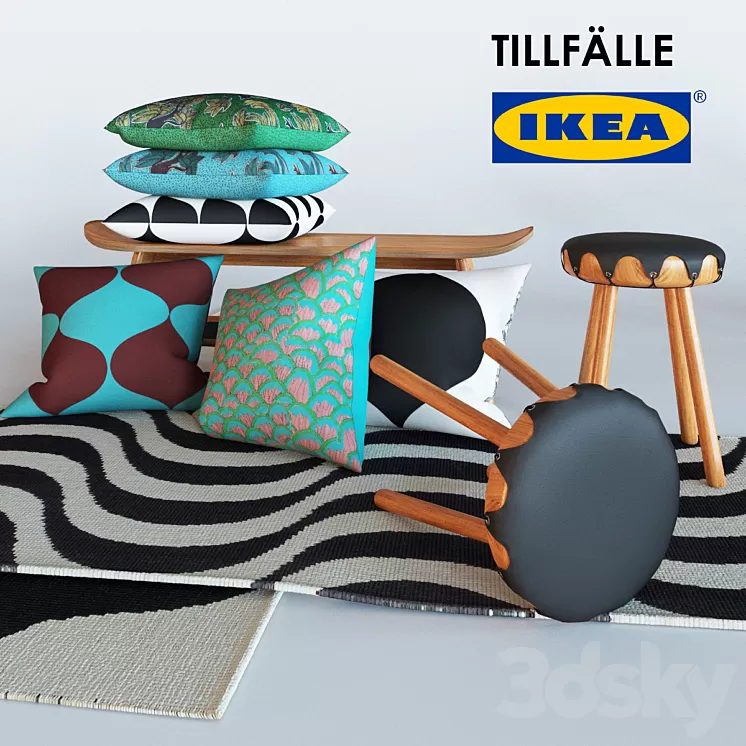 Tillfalle Textiles & Stools 3D Model