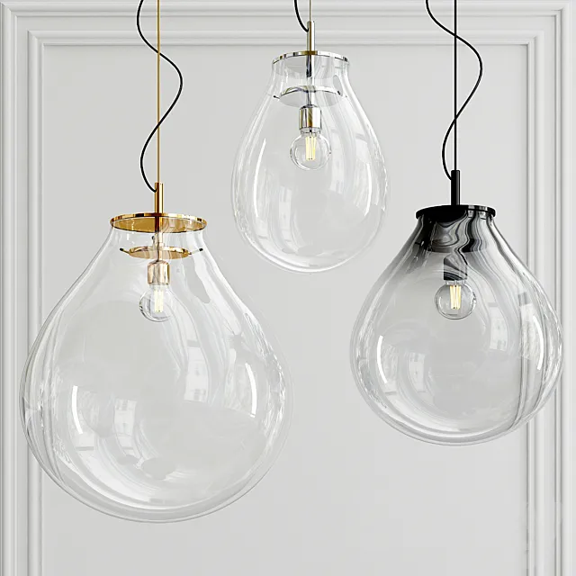 Tim Blown Glass Pendant Lamp 3D Model