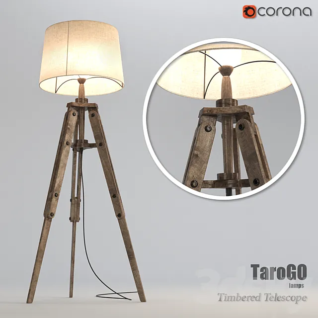 Timbered Telescope (Wooden Telescope) 3D Model