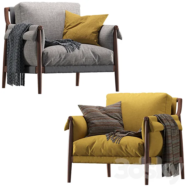 Times Lounge by Poltrona Frau armchair 3DModel