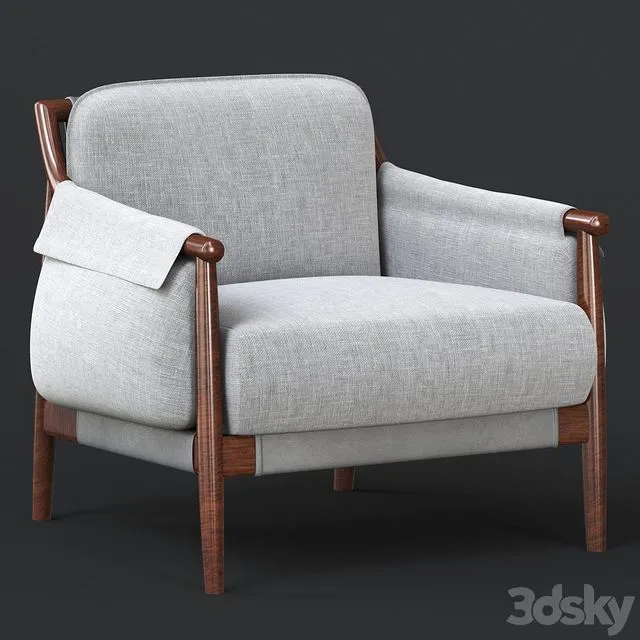 TIMES LOUNGE Fabric armchair 3D Model