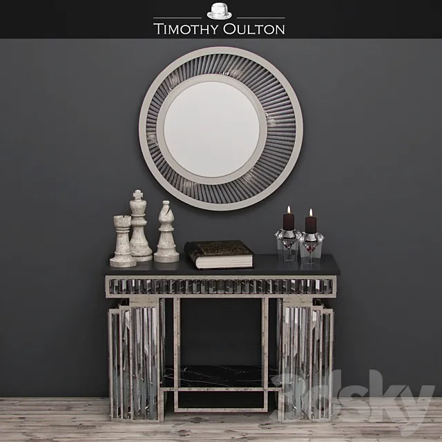Timothy Oulton console with decor 3DModel