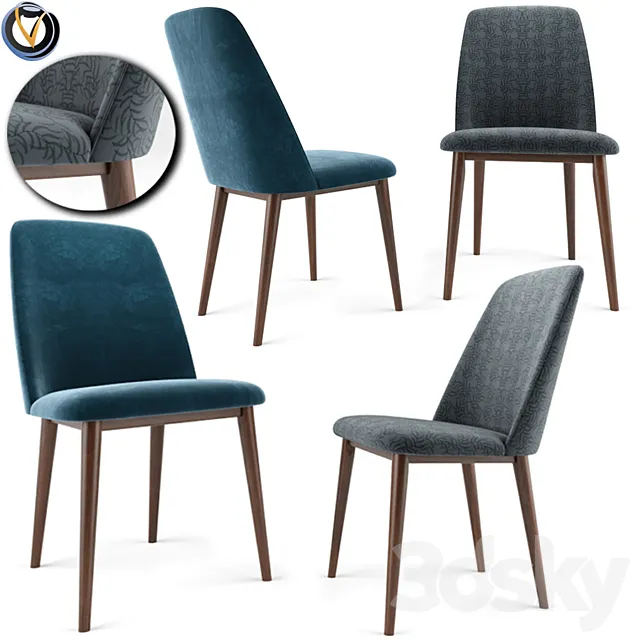 Tintori Mid Century Modern Dining Chair 3D Model