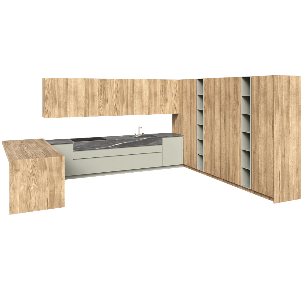 TM Italia - Kitchen Composizione Angolare Con Pensola 3D Model