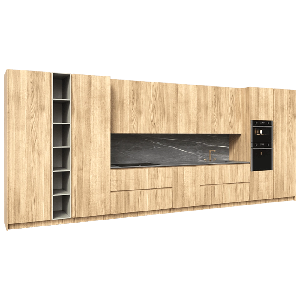 TM Italia - Kitchen Composizione Lineare In Rovere Sbiancato 3D Model