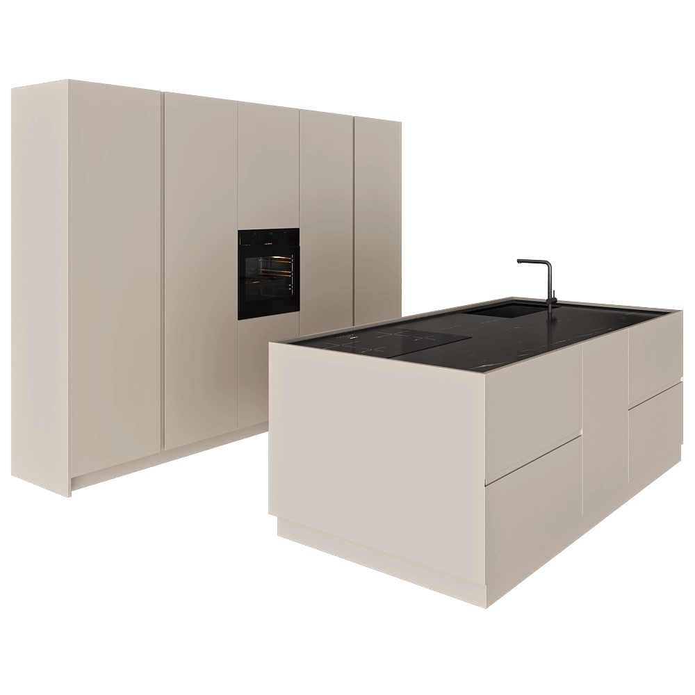 TM Italia - Kitchen D90 Columns And Island Composition 3D Model