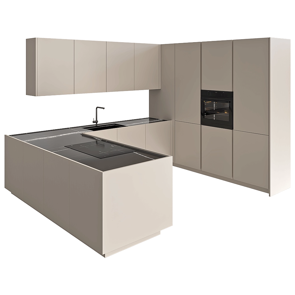 TM Italia - Kitchen D90 Corner Composition With A Peninsula 3D Model