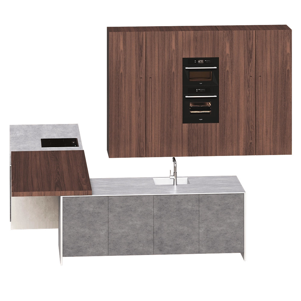 TM Italia - Kitchen D90 double islands and column composition 3D Model
