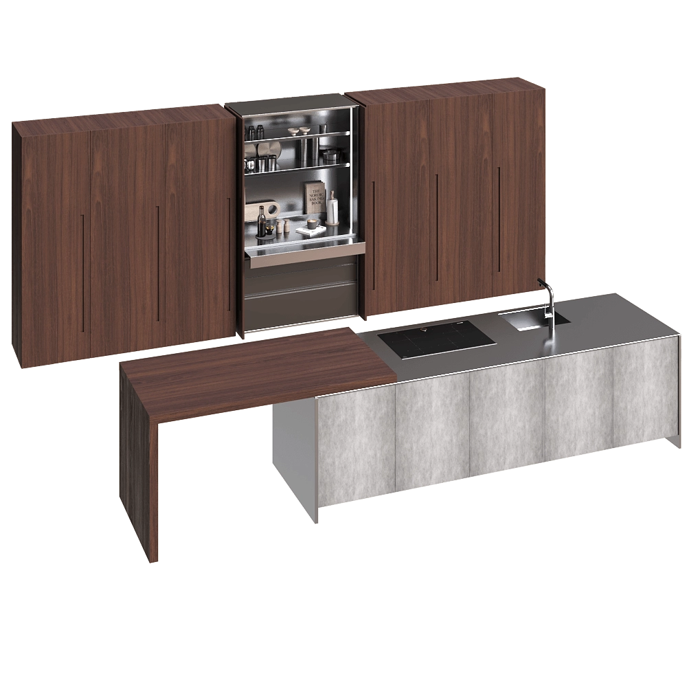 TM Italia - Kitchen D90 Island and column composition 3D Model