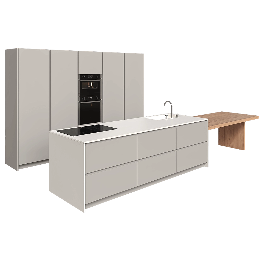TM Italia - Kitchen K6 COMPOSIZIONE ISOLA E COLONNE 3D Model