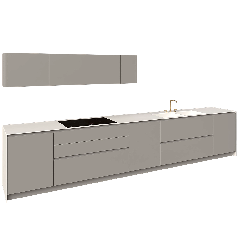 TM Italia - Kitchen K6 Composizione Liner Con Colonne Basic E  Pensili 3D Model