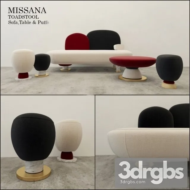 Toadstool Missana Sofa 01 3D Model Free