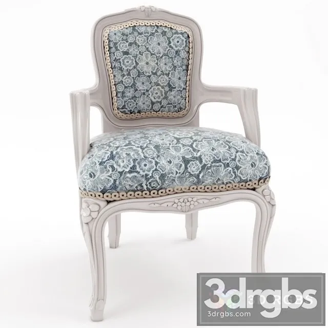 Toile De Jouy Armchair 3D Model Free
