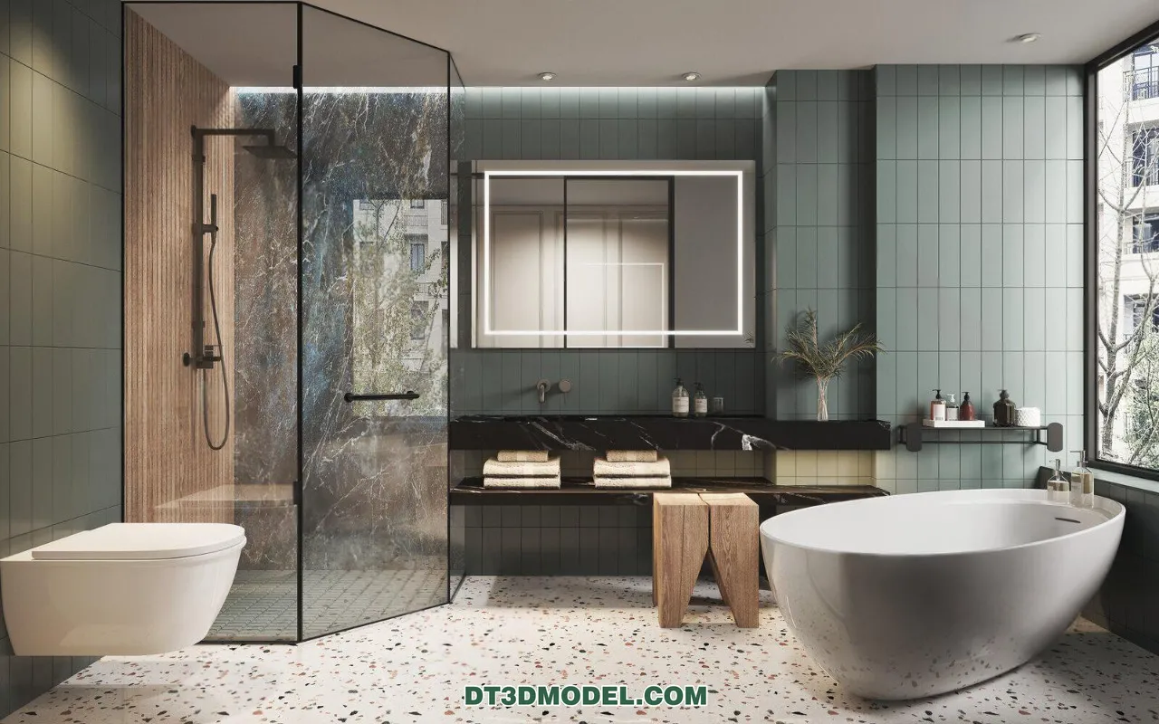 TOILET - 3D Model For Interior Design - 11415