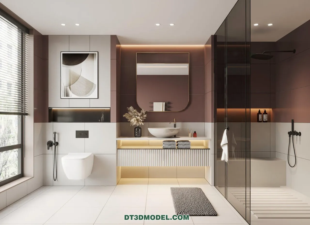 TOILET - 3D Model For Interior Design - 11431