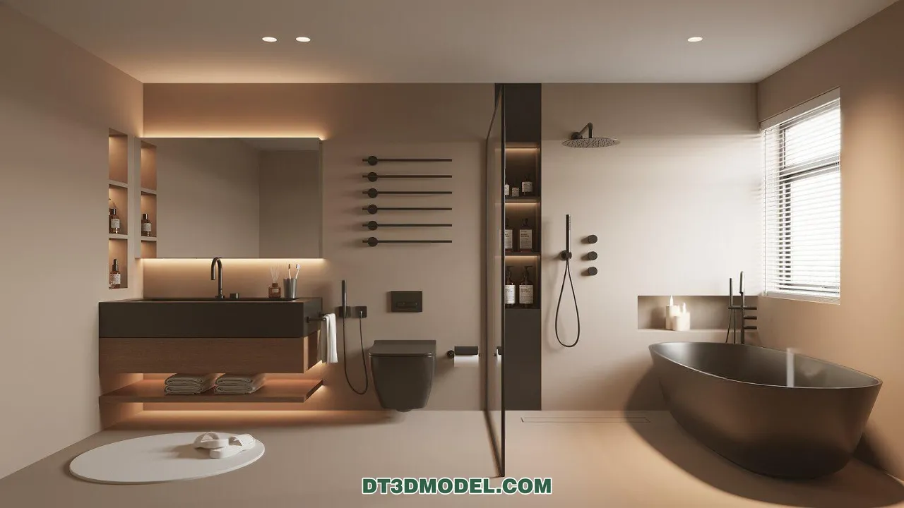 TOILET - 3D Model For Interior Design - 11433