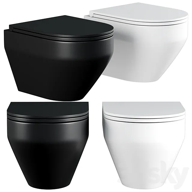 Toilet AM.PM Spirit FlashClean C701700WH hanging without seat 3D Model