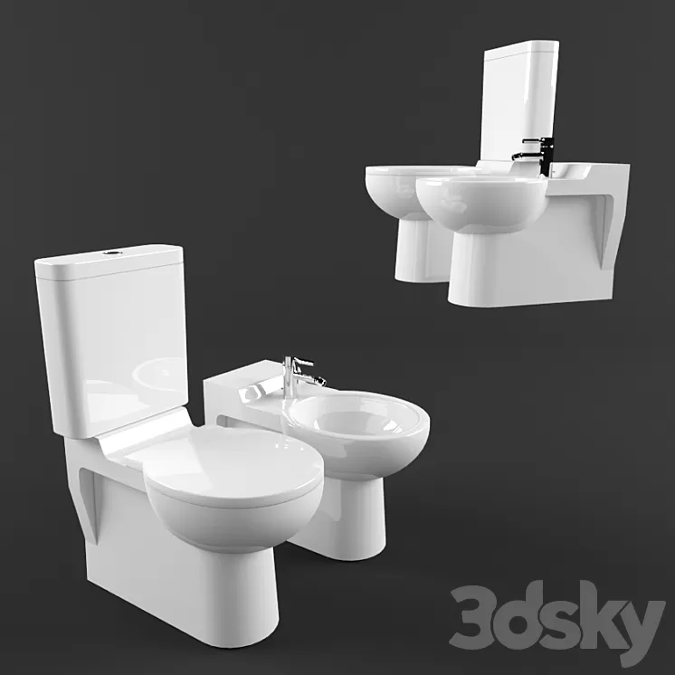 Toilet and bidet Duravit - Foster 3D Model