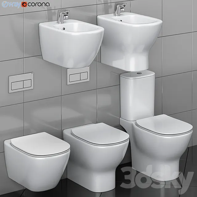 Toilet and Bidet Ideal | Tesi 3D Model