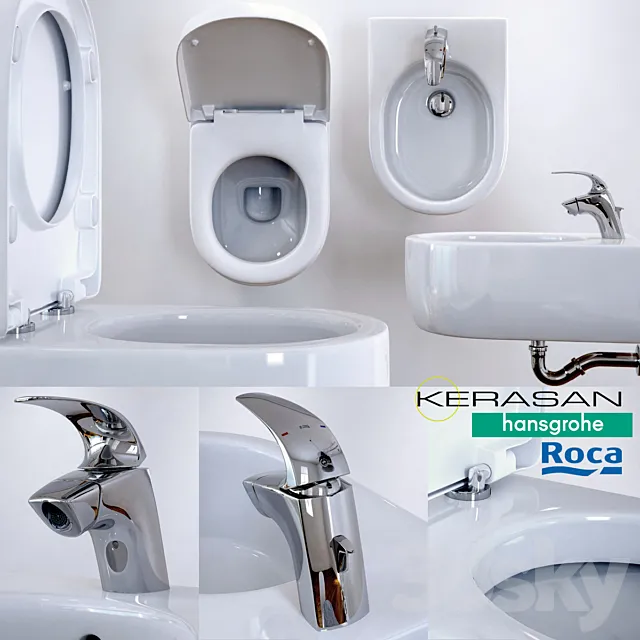 toilet and bidet Kerasan FLO 3D Model