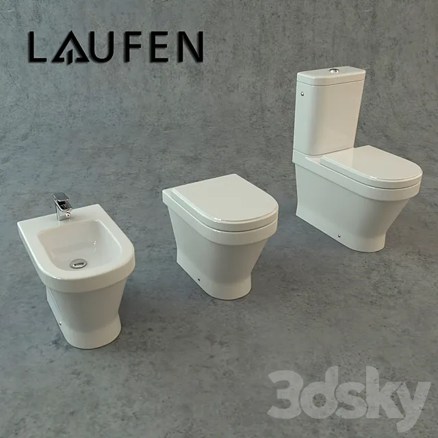 Toilet and bidet Laufen 3D Model
